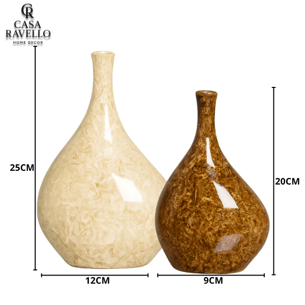 Dupla de Vasos decortivos em Cerâmica - Duo Siena