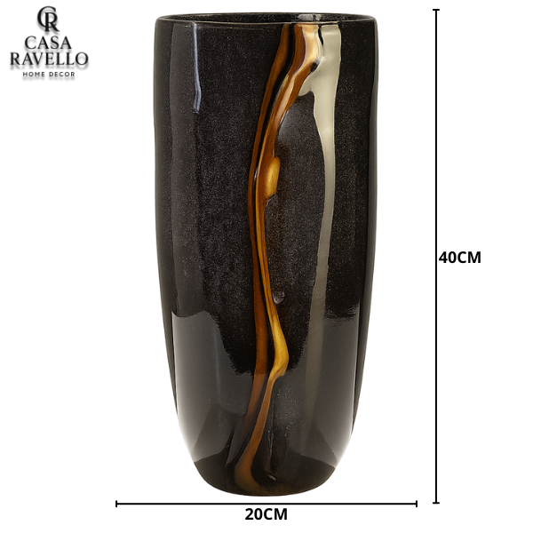 Vaso Decorativa em Vidro Escuro - Fiamma di Vetro