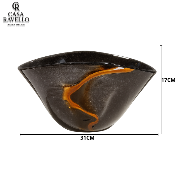 Vaso Decorativa em Vidro Escuro - Fiamma di Vetro