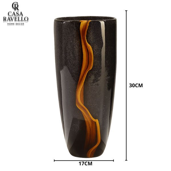 Vaso Decorativa em Vidro Escuro - Fiamma di Vetro