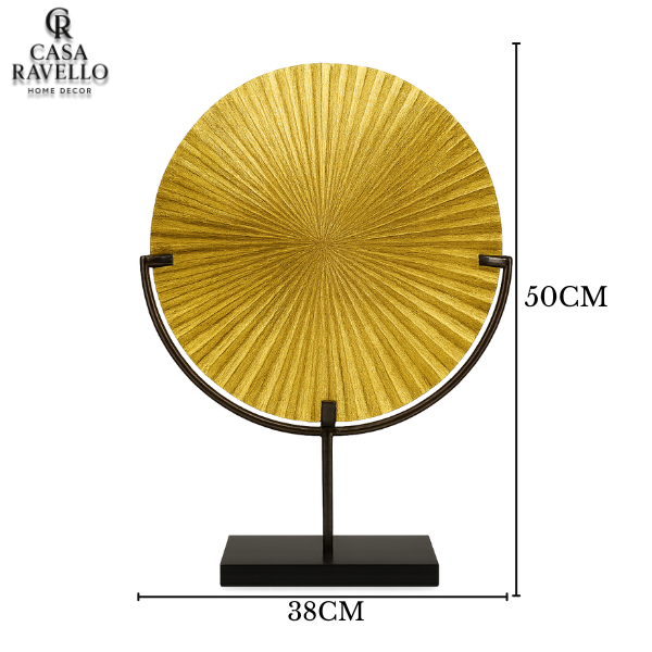 Escultura decorativa em Resina - Sol Dourado