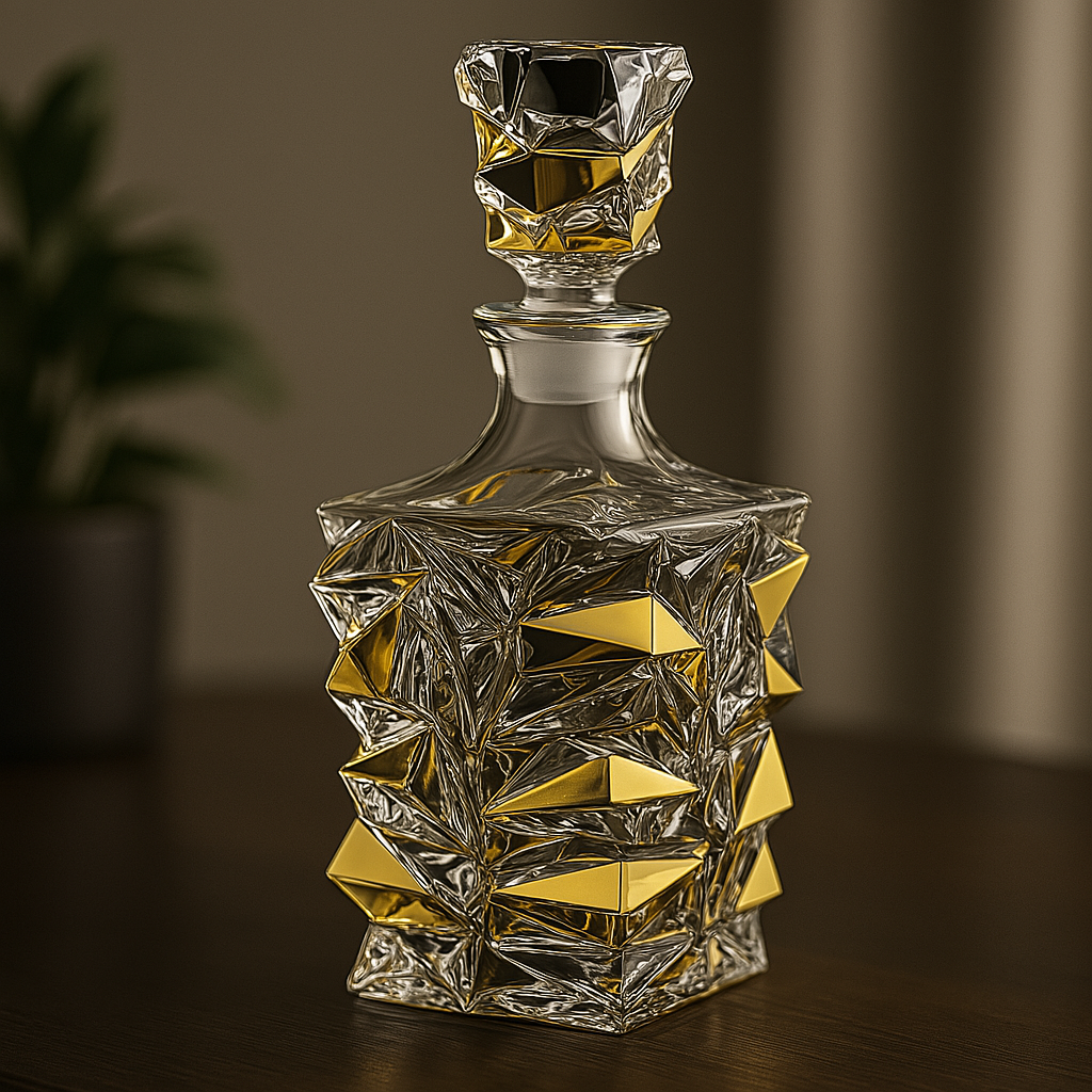 Decanter para Whisky em Cristal folheado à ouro - Série Prestige