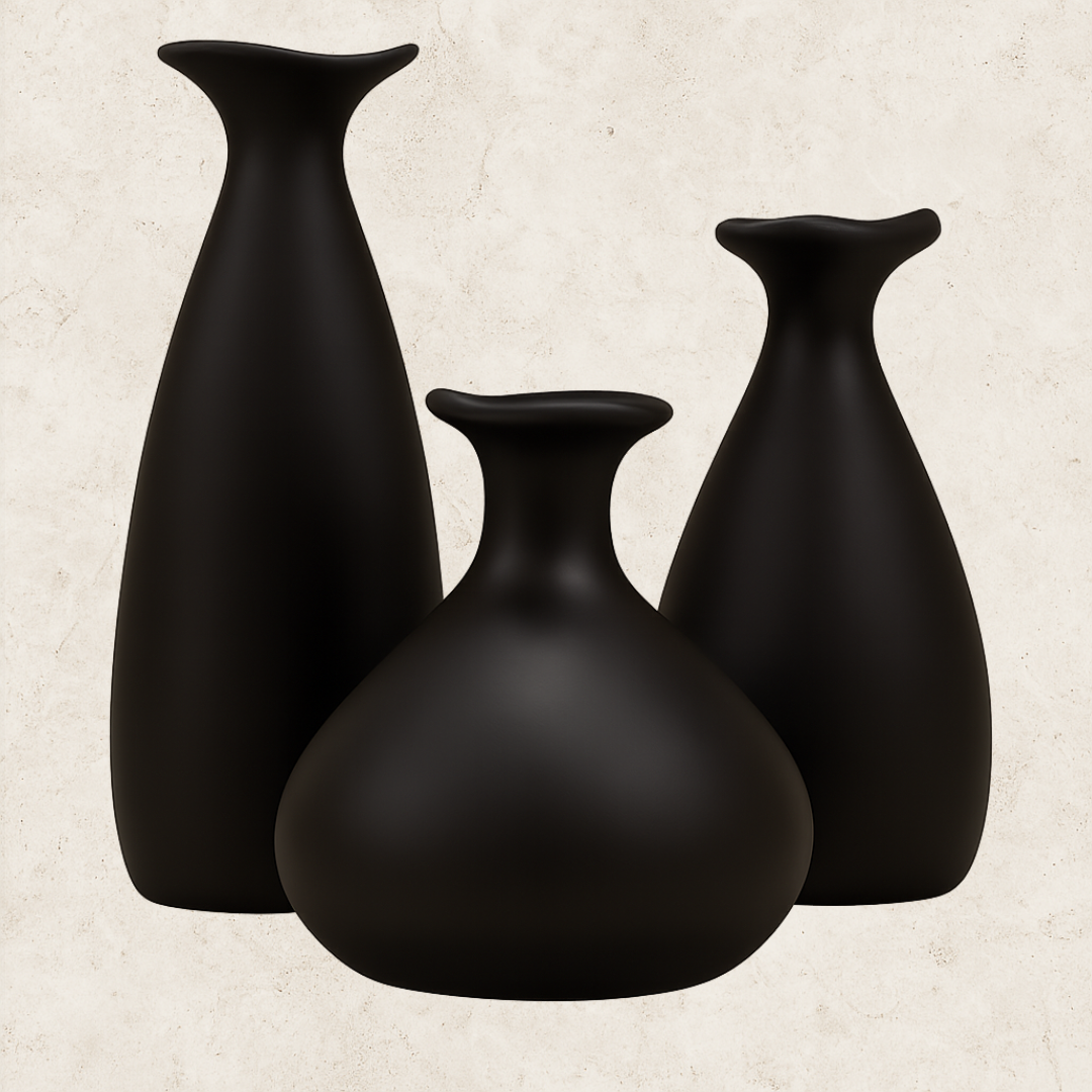 Trio de Vasos Cerâmicos Volterra