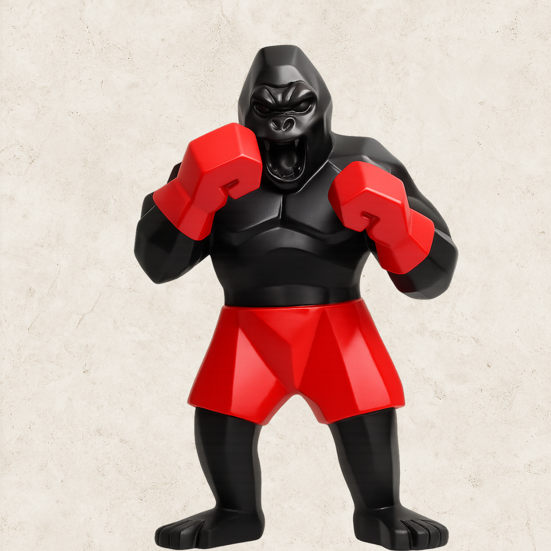 "Gorilla Triumph" - Estátua decorativa em resina