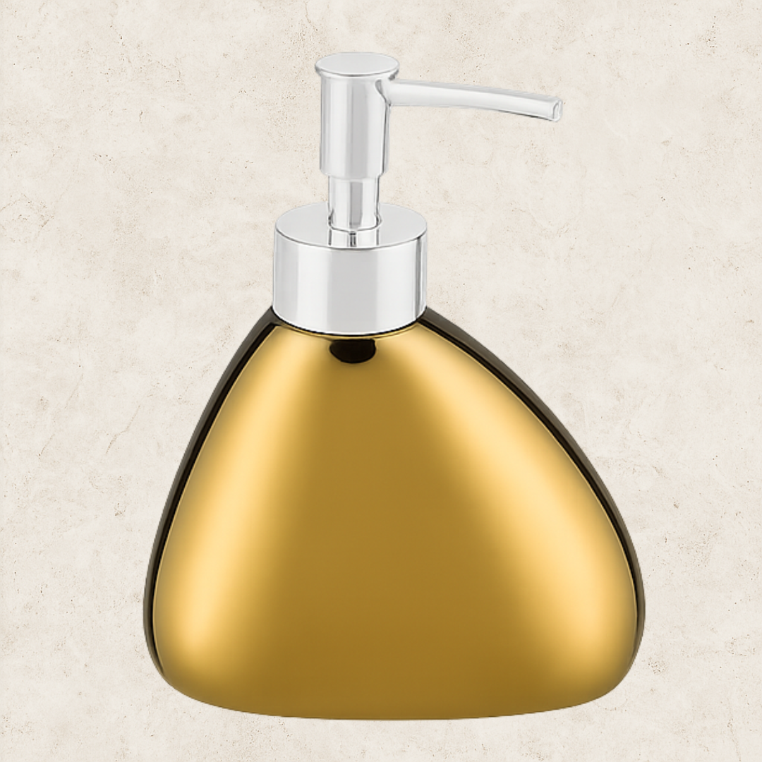 Kit de Acessórios para Banheiro dourado em cerâmica Aurum Lux