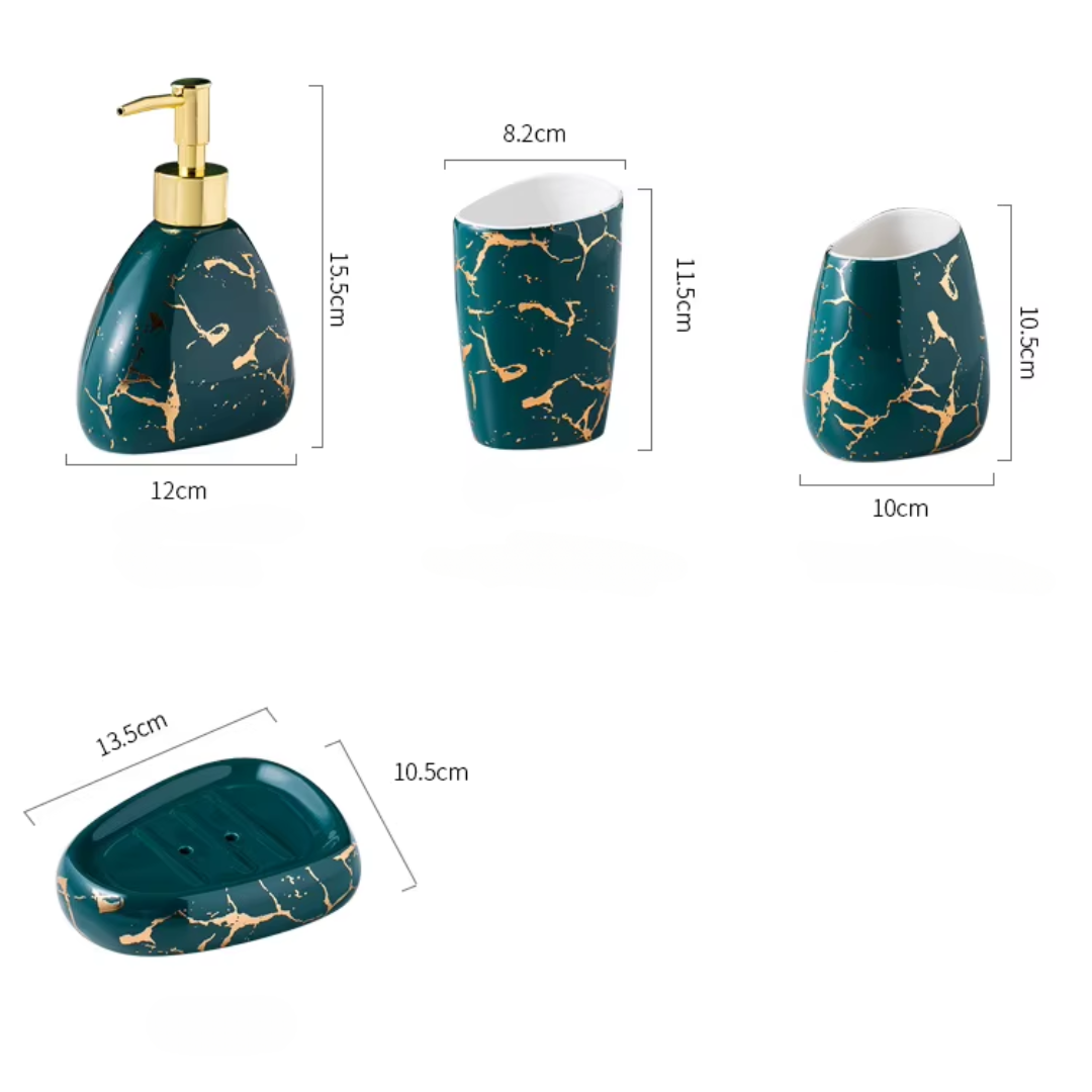 Conjunto Venezia – 5 Peças de acessórios para banheiro em Cerâmica