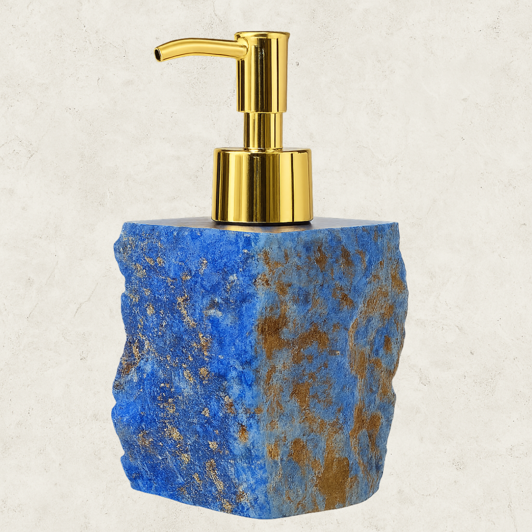 Dispenser de sabonete líquido feito à mão em rochas naturais - Raízes da Terra