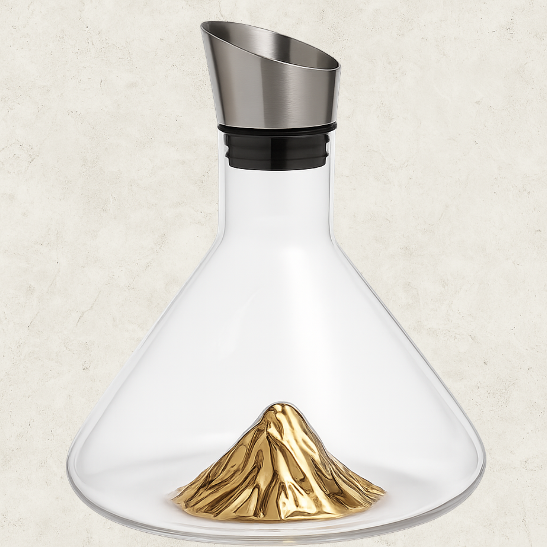 Decanter para Vinho Foleado a Ouro - Vitreaux Luxe