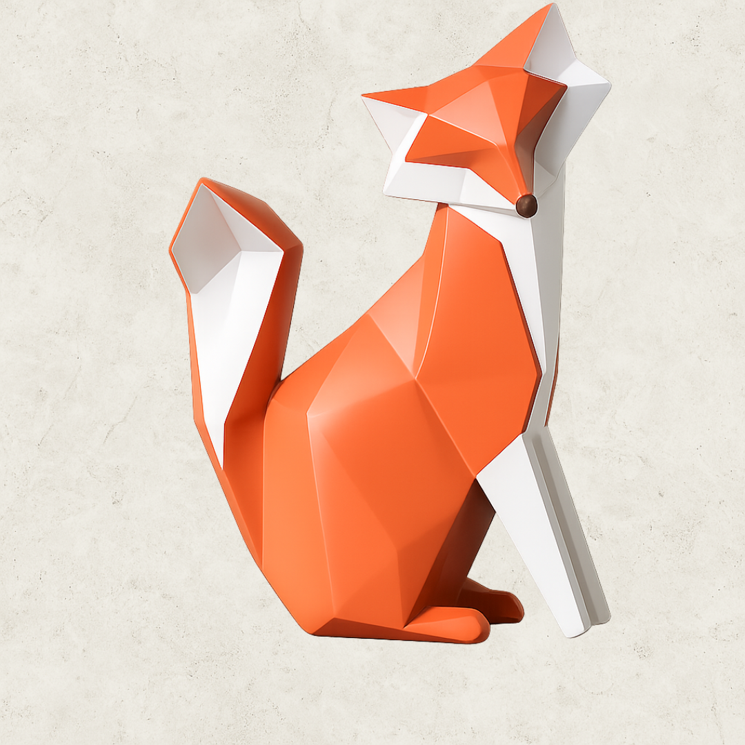 Escultura Minimalista Geométrica Family Fox