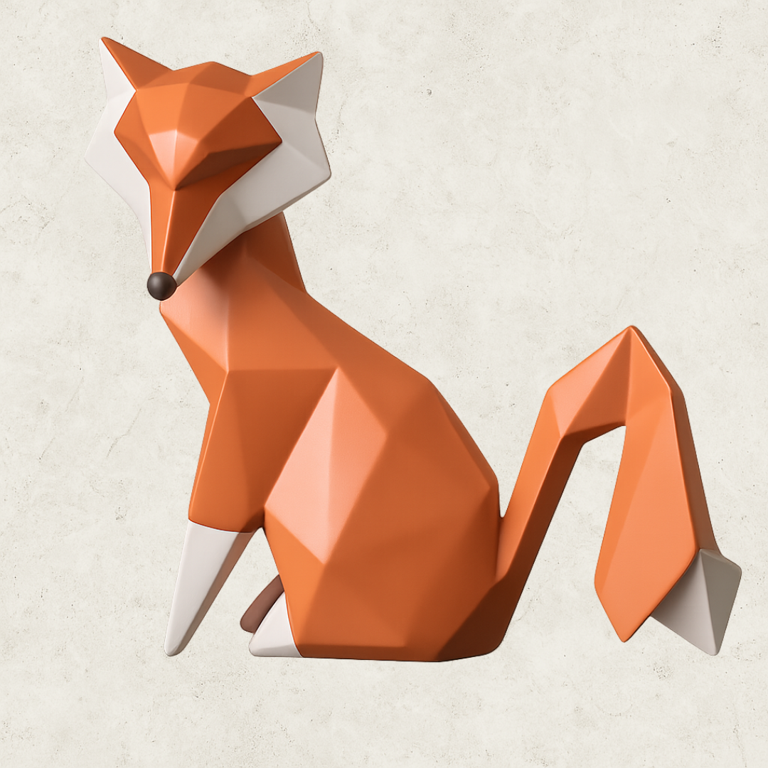 Escultura Minimalista Geométrica Family Fox