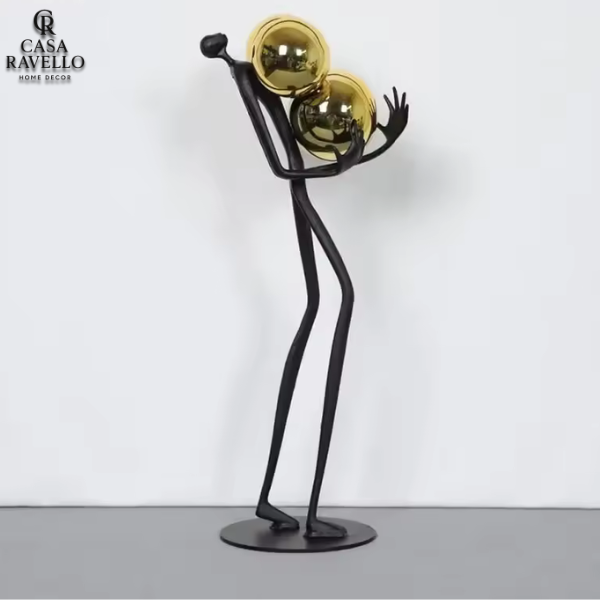Estátua para decoração em Liga Metálica - Abraço Dourado