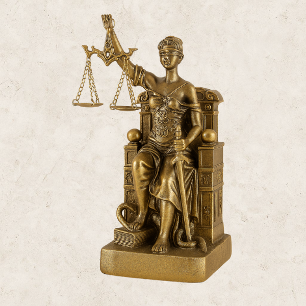 Trono da Justiça - Estátua decorativa em Resina