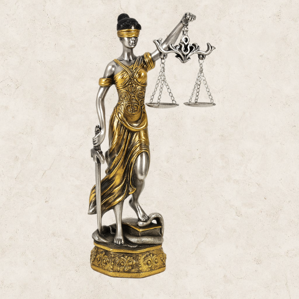 Giustizia Dorata - Estátua decorativa em Resina