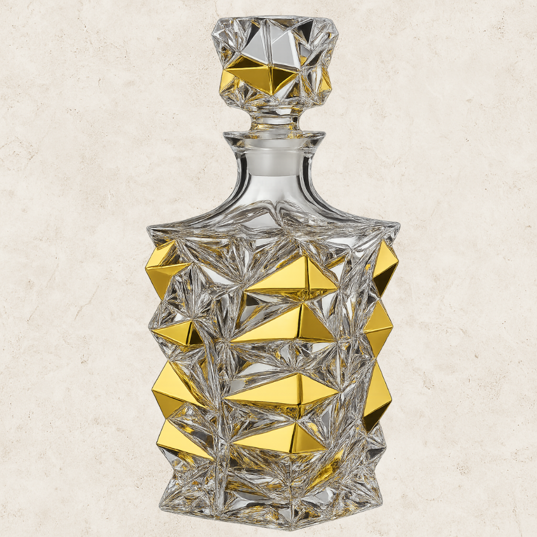 Decanter para Whisky em Cristal folheado à ouro - Série Prestige