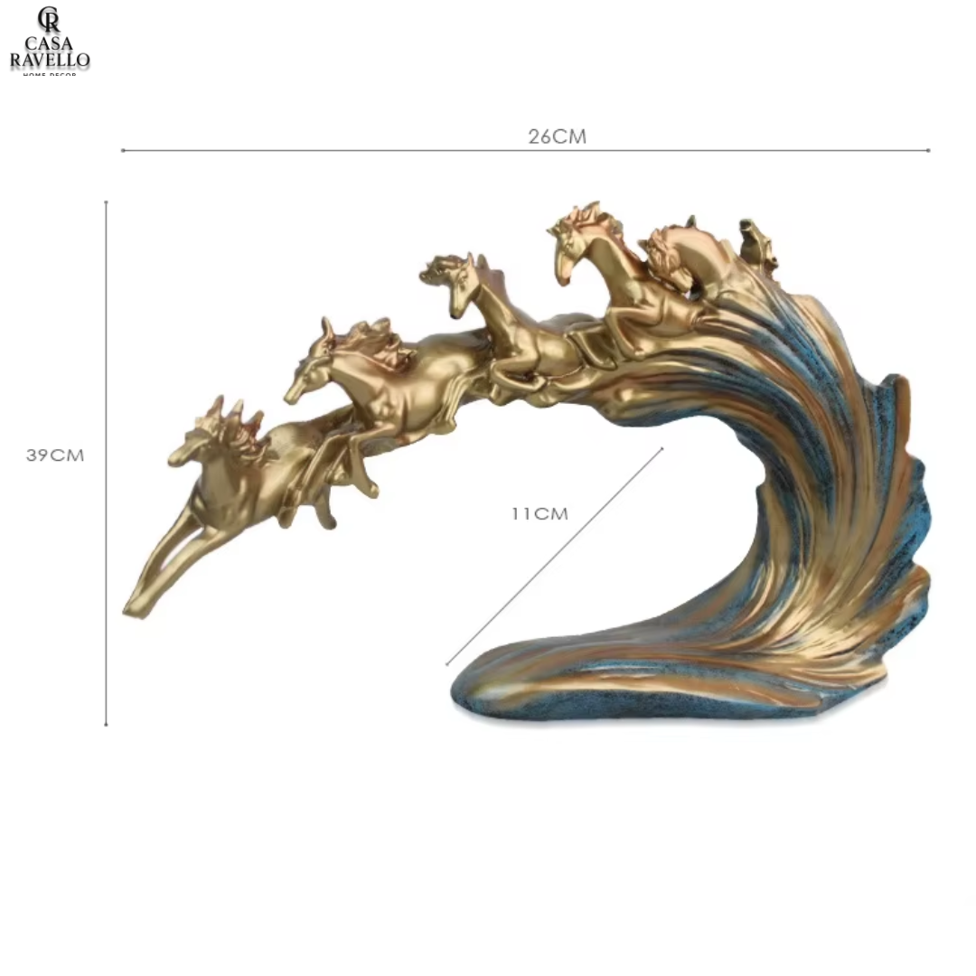 Escultura decorativa de mesa em resina - Aurora Equestre