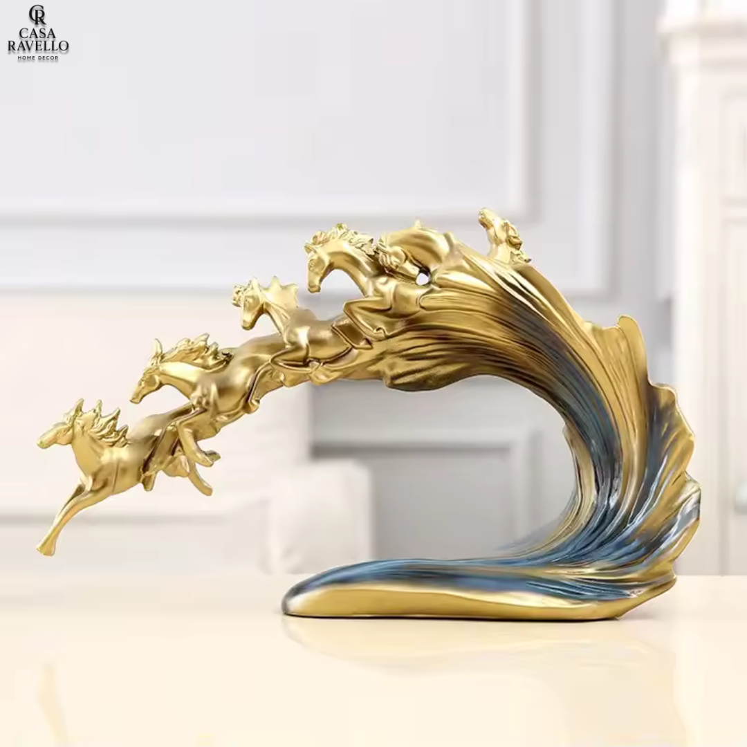 Escultura decorativa de mesa em resina - Aurora Equestre
