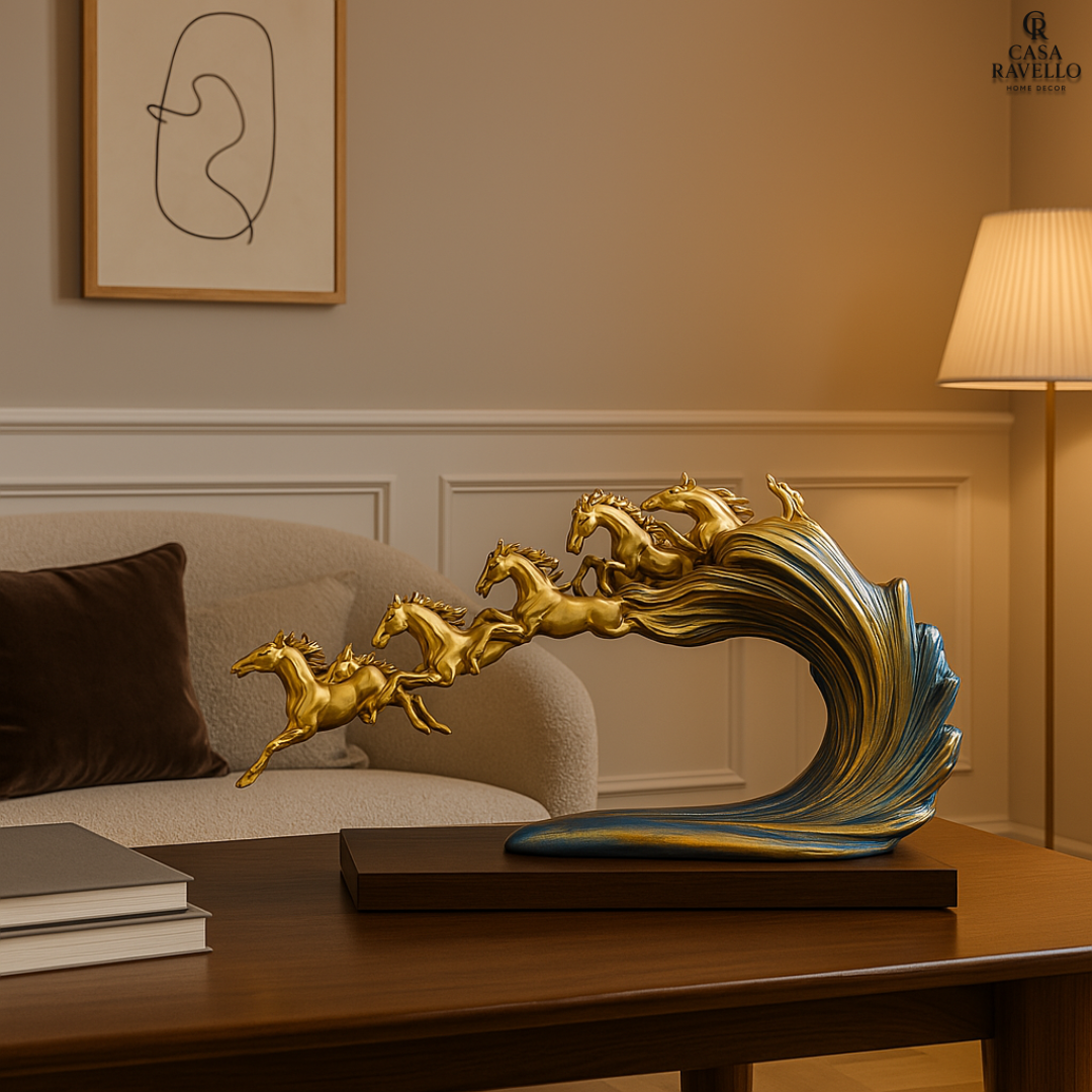 Escultura decorativa de mesa em resina - Aurora Equestre