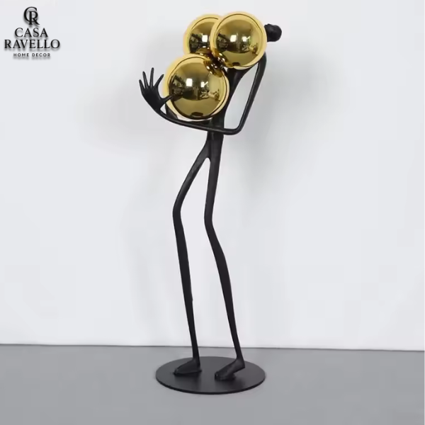 Estátua para decoração em Liga Metálica - Abraço Dourado