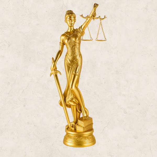 Giustizia Dorata - Estátua decorativa em Resina