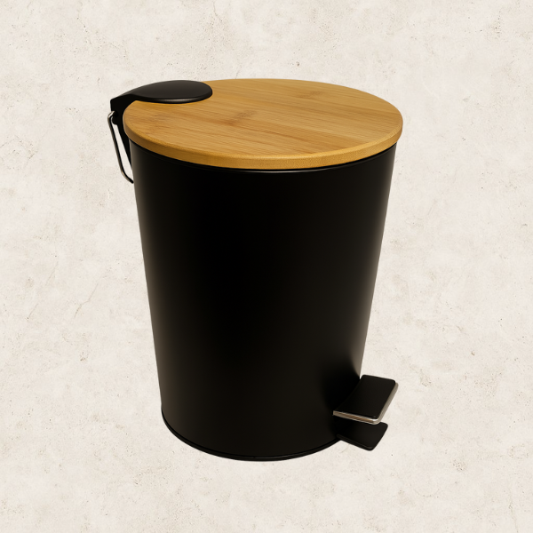 Lixeira BlackWood - Lixeira para Banheiro em Bambu