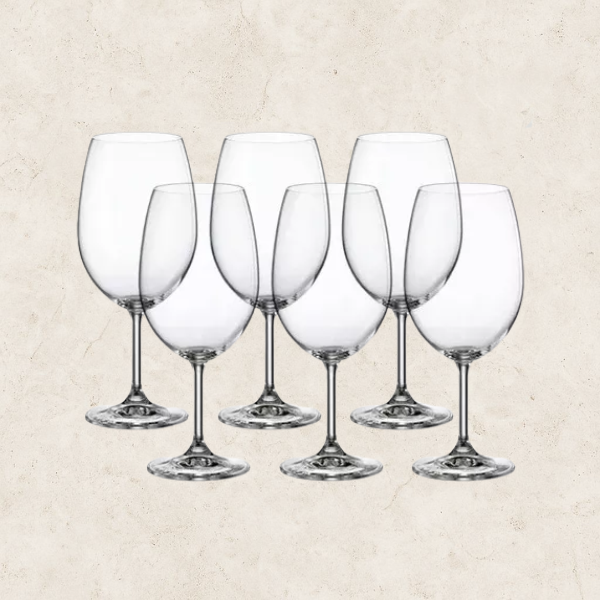 Jogo de 6 taças para Vinho, feito na República Tcheca - Maison Tchéquia