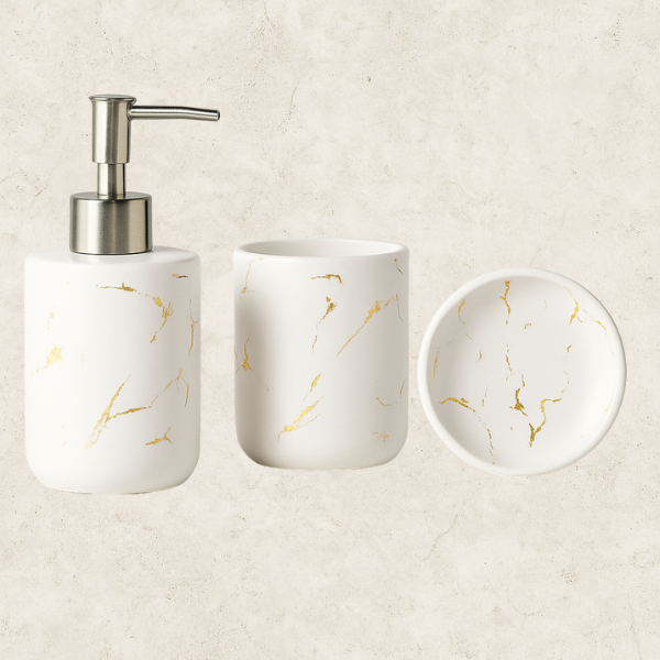 3 Peças para banheiro - Conjunto Aurum Marble