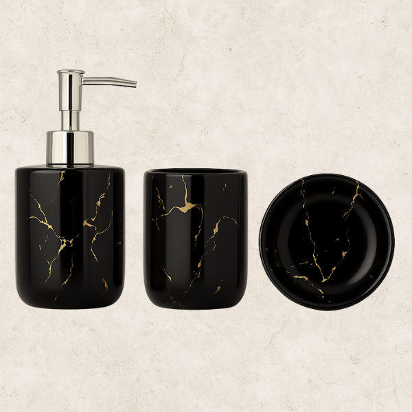 3 Peças para banheiro - Conjunto Aurum Marble