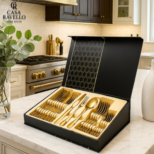 Maleta de 24 Talheres em Inox - Aurum Nero