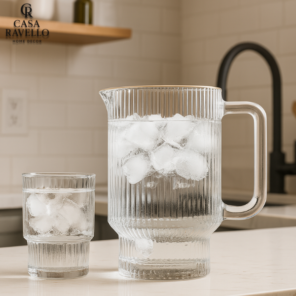 Jarra em Cristal com Fio de Ouro - Riflesso Alto