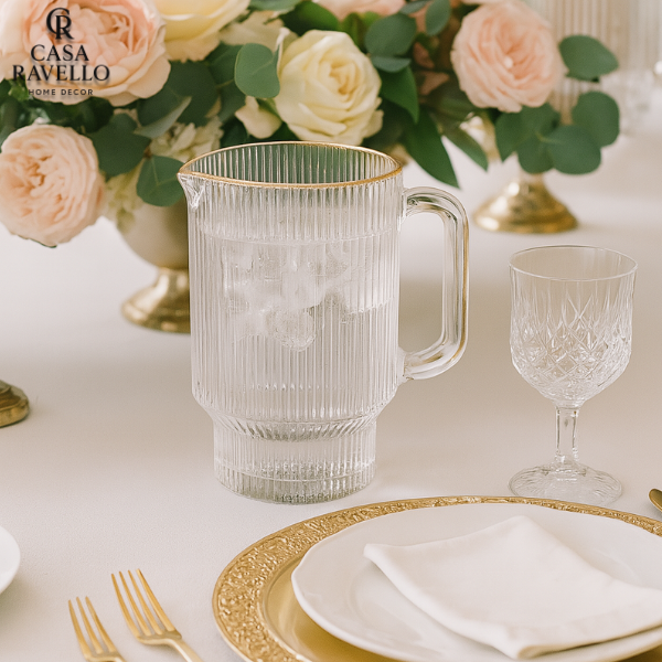 Jarra em Cristal com Fio de Ouro - Riflesso Alto