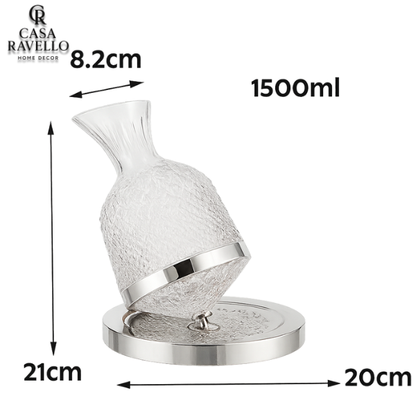Decanter giratório para Vinho em Vidro - Vortice di Vetro