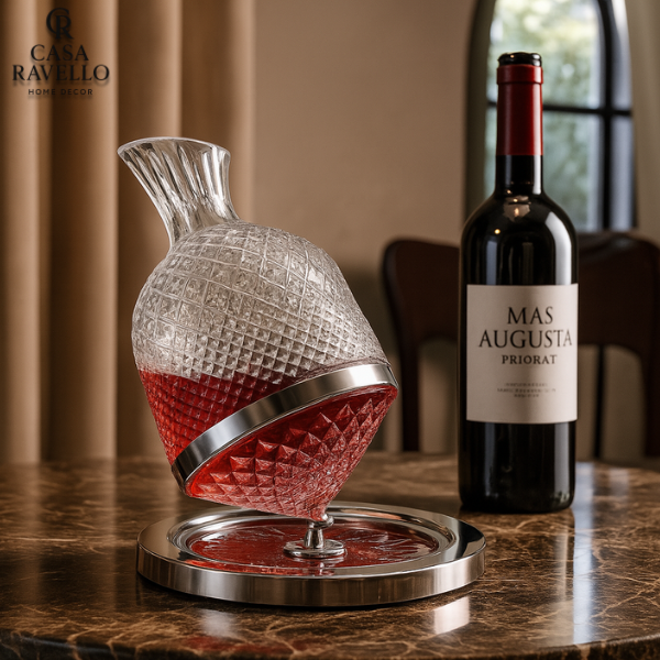 Decanter giratório para Vinho em Vidro - Vortice di Vetro
