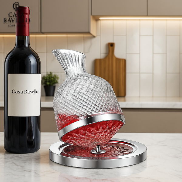 Decanter giratório para Vinho em Vidro - Vortice di Vetro