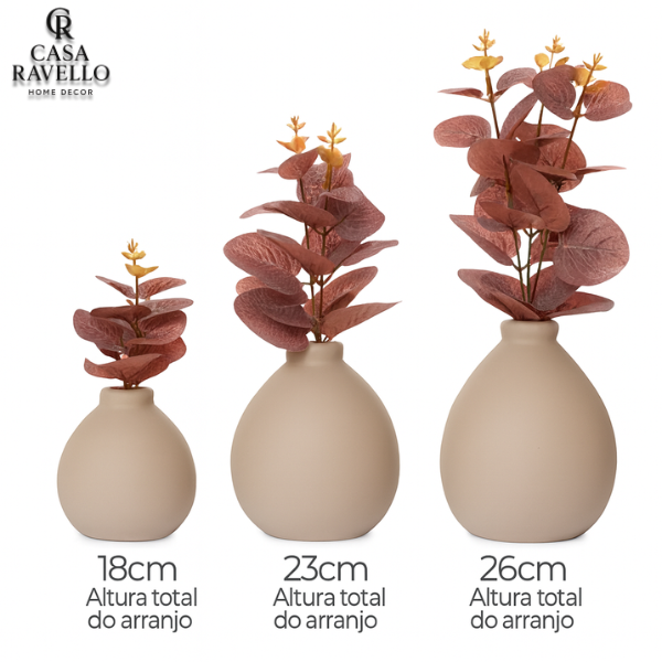 Trio Vasos decorativos em Cerâmica - Essenza Naturale