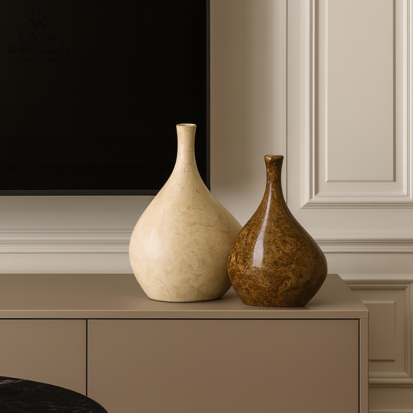 Dupla de Vasos decortivos em Cerâmica - Duo Siena