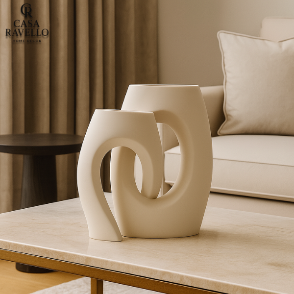 Vaso decorativo Entrelaçado em Cerâmica - Duo Arco di Luce