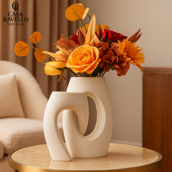 Vaso decorativo Entrelaçado em Cerâmica - Duo Arco di Luce
