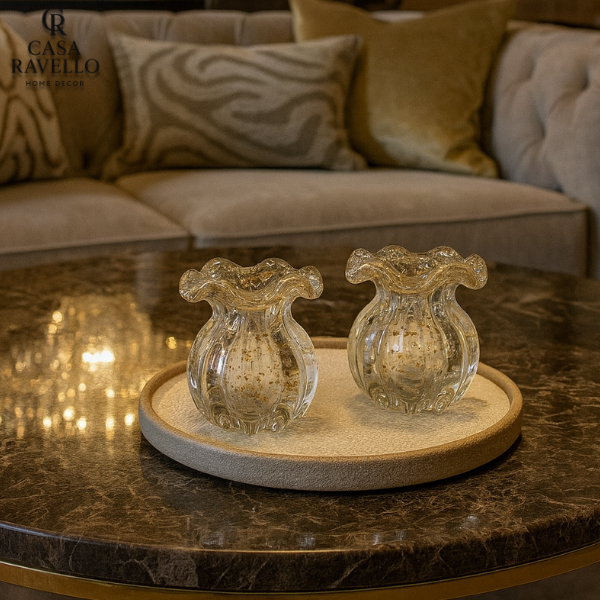 Vaso decorativo em Vidro Murano - Duo Murano Aureo