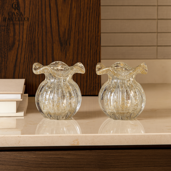 Vaso decorativo em Vidro Murano - Duo Murano Aureo