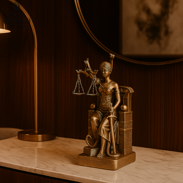 Trono da Justiça - Estátua decorativa em Resina