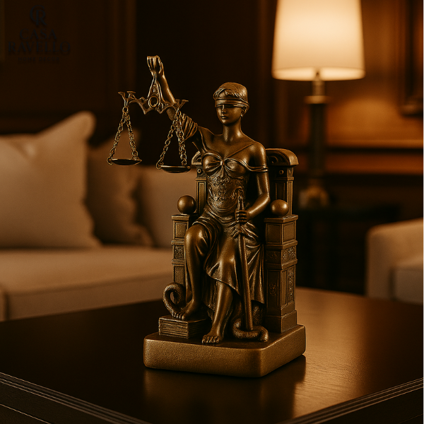 Trono da Justiça - Estátua decorativa em Resina