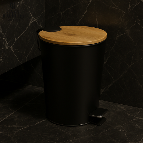 Lixeira BlackWood - Lixeira para Banheiro em Bambu