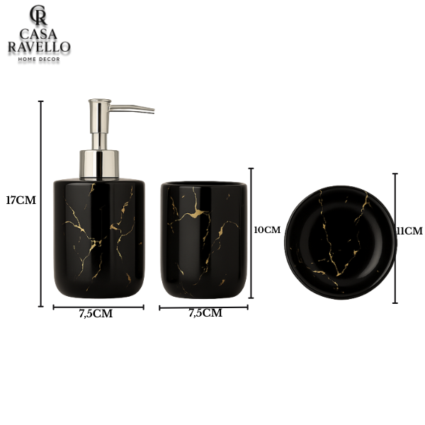 3 Peças para banheiro - Conjunto Aurum Marble