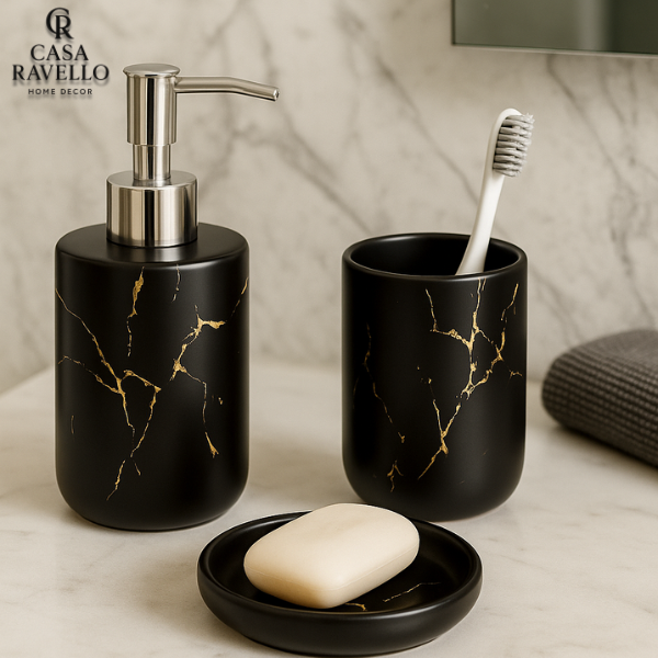 3 Peças para banheiro - Conjunto Aurum Marble