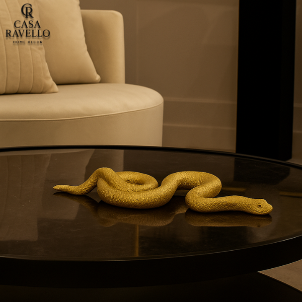 Serpente Aurea - Estátua decorativa em Resina