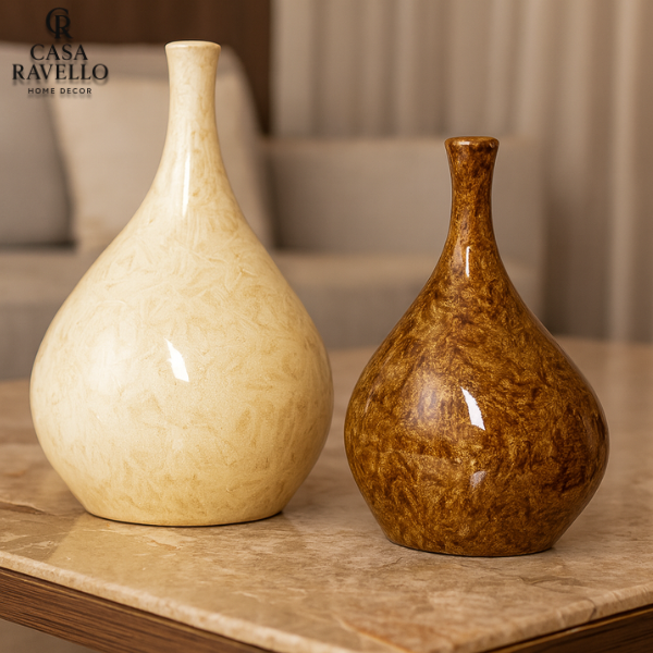 Dupla de Vasos decortivos em Cerâmica - Duo Siena