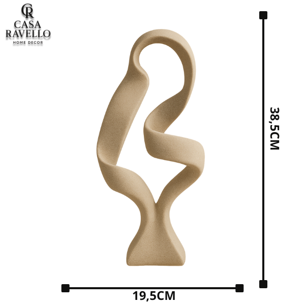 Escultura Abstrata para decoração em Poliresina - Fluxo Interior