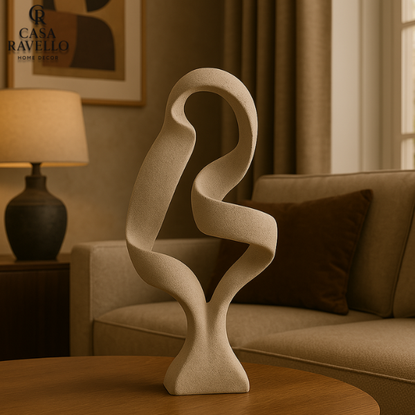 Escultura Abstrata para decoração em Poliresina - Fluxo Interior