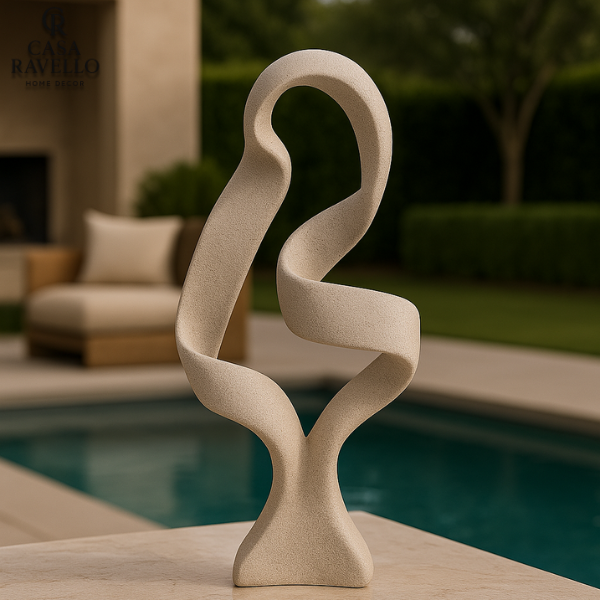 Escultura Abstrata para decoração em Poliresina - Fluxo Interior