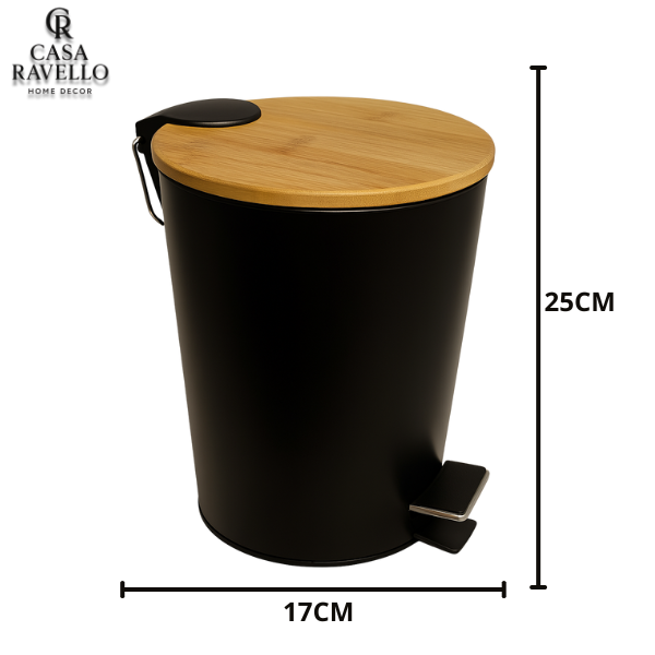 Lixeira BlackWood - Lixeira para Banheiro em Bambu